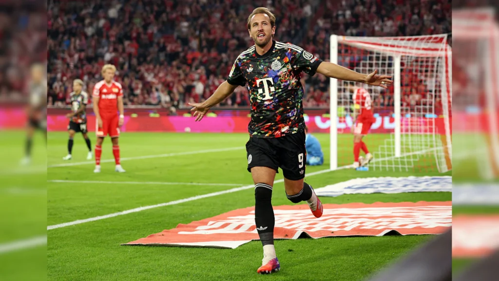Harry Kane scored twice in Bayern Munich's 7-0 demolition of Union Berlin on Friday, becoming