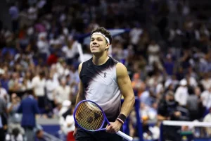 major-serving Ben Shelton overpowered American compatriot Francis Tiafoe in four sets to reach