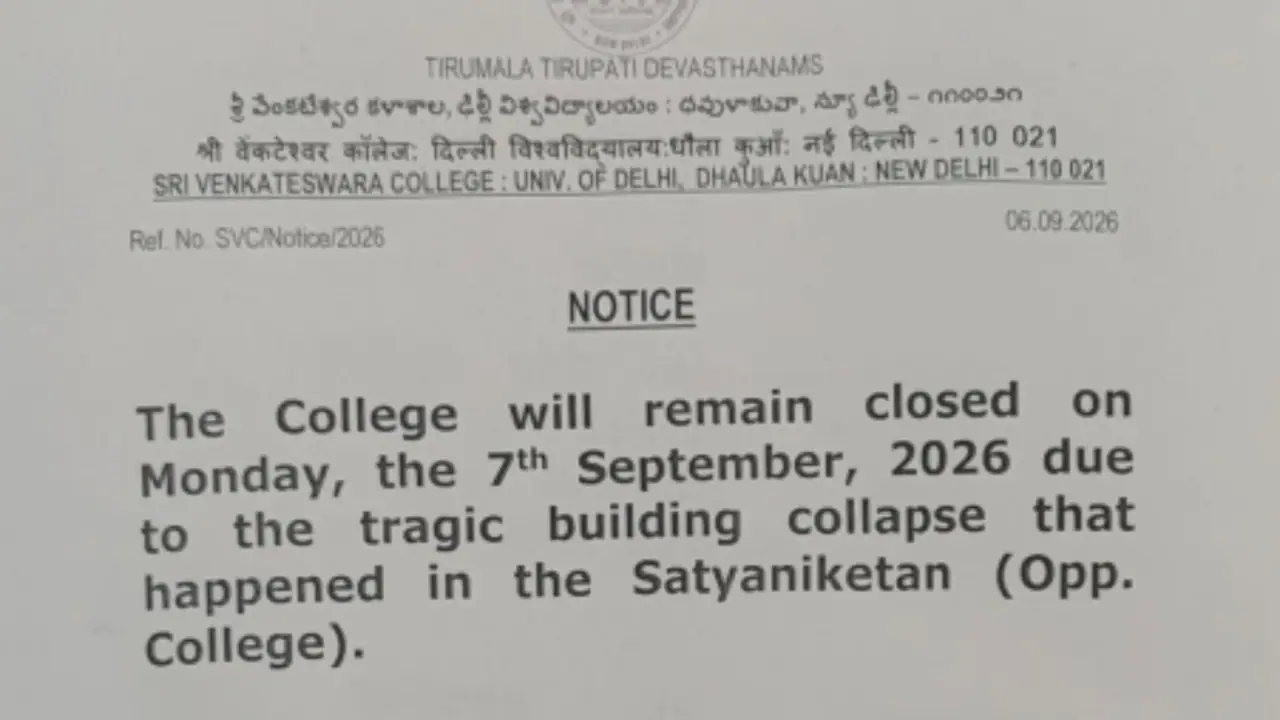Venkateswara College To Remain Closed Today After Satya Niketan Building Collapse, Offers Food