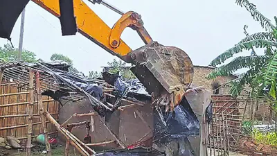 Bihar govt demolishes huts linked to 3 absconding accused in Banka molestation case