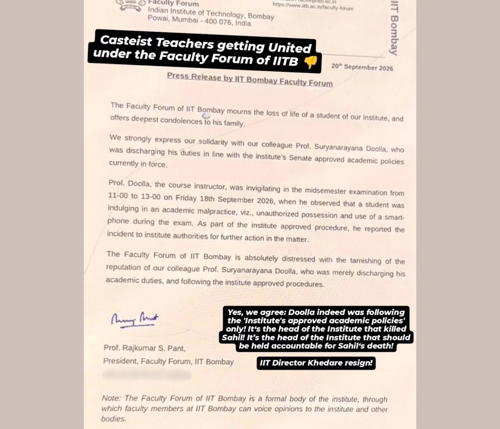 IIT Bombay Meets Protesters Over 18 Demands As Campus Suicide Row Escalates