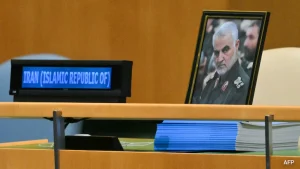 Iran Skips Netanyahu's UN Speech, Leaves Qasem Soleimani Portrait On Vacant Desk
