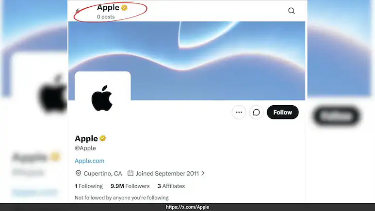 Apple Has 10 Million X Followers, But Hasn't Posted Once In 15 Years