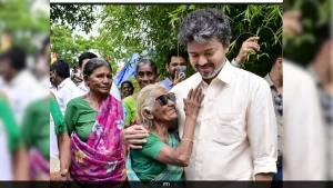 Tamil Nadu Chief Minister C Joseph Vijay surprised an elderly woman during an unscheduled stop
