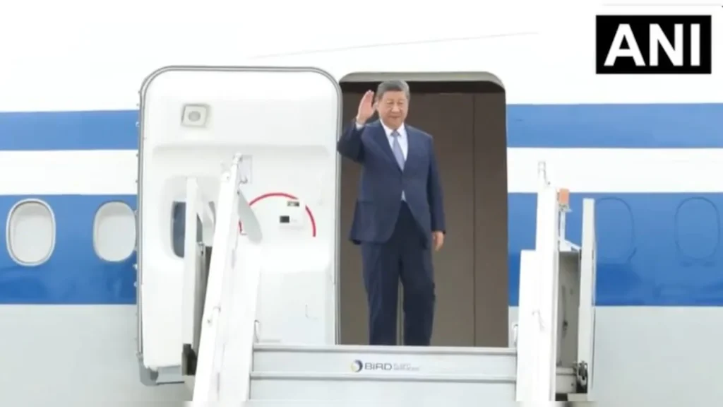 Chinese President Xi Jinping arrived in New Delhi on Saturday for a one-day visit