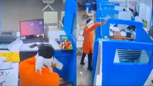Panic and confusion swept through an SBI bank branch in Maharashtra's Nagpur when a man