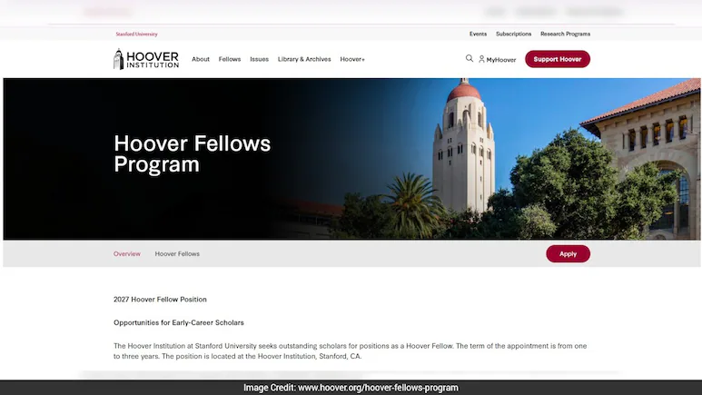 Early-Career Researchers Can Earn Rs 2.18 Crore — Stanford Hoover Fellows Programme