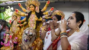 Because durga Puja in Bengal has developed a very distinctive cultural character, read: No Food
