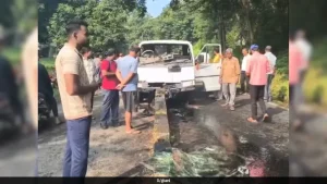Twelve students were injured after a school van hit a road divider in Jharkhand's East