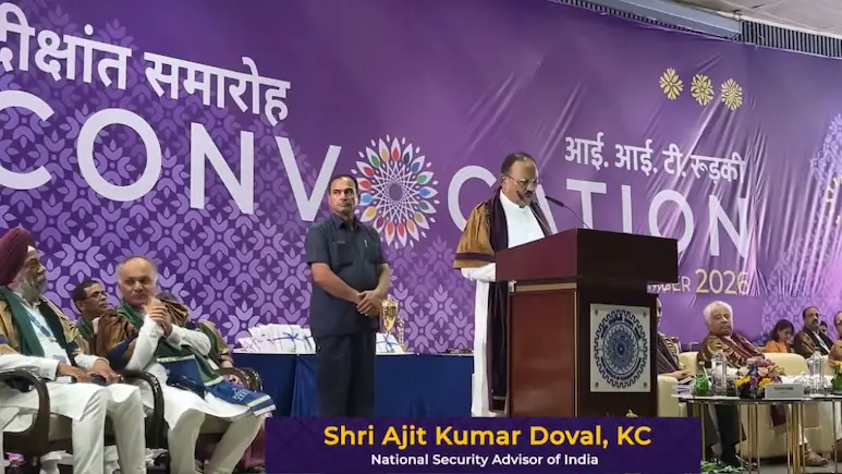 Ajit Kumar Doval, India's National Security Advisor, spoke to the graduating class