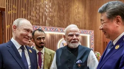 PM Modi, Putin and Xi hold hands at BRICS summit in a powerful show of unity