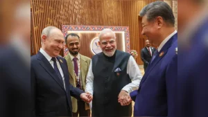 At the BRICS summit held in Delhi, Prime Minister Narendra Modi was photographed holding hands