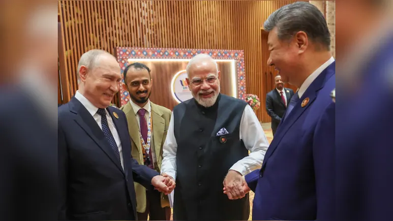 At the BRICS summit held in Delhi, Prime Minister Narendra Modi was photographed holding hands