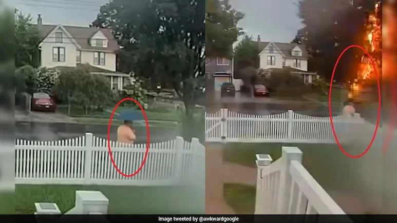 US Man Struck By Lightning Outside His Home, Doorbell Camera Captures Terrifying Moment