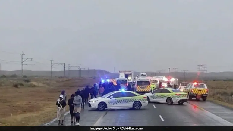Two minibus taxis collided head-on and a third vehicle crashed into them on one of South