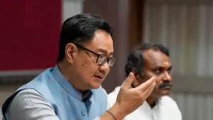 Union parliamentary affairs minister Kiren Rijiju and the Congress party are at loggerheads