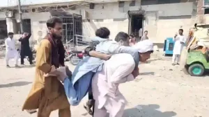 At least 15 people were killed and 56 injured on Friday after a bomb exploded inside a mosque