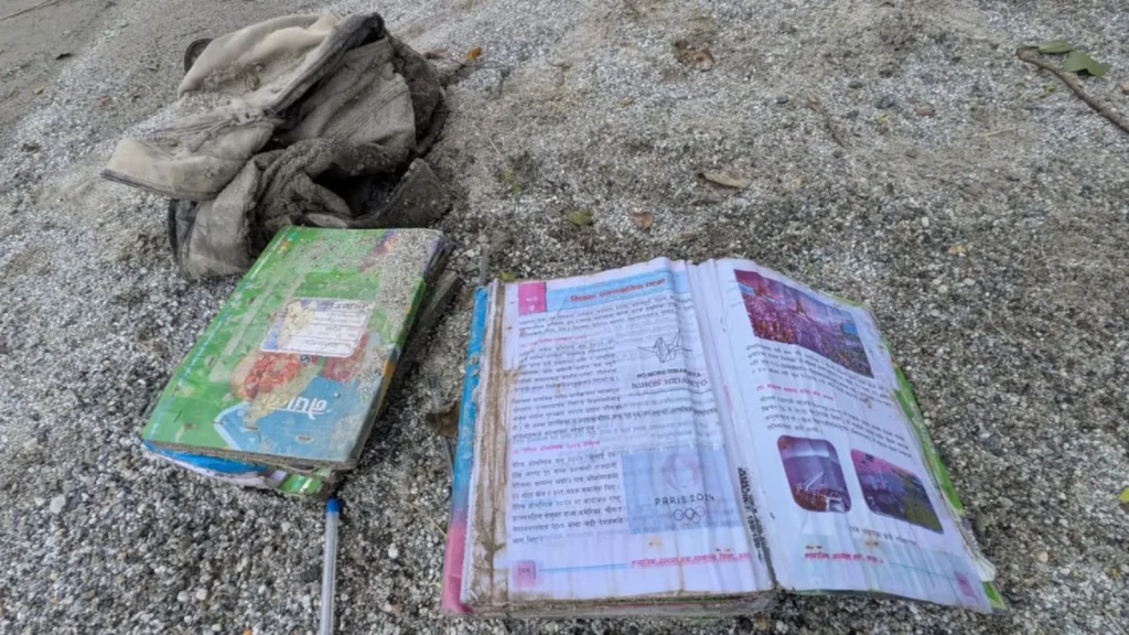 The textbooks bear the name of a boy named Roshan Mijar, a student of Class 7, Roll Number 31