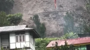 A terrifying video of the landslide surfaced, showing rocks, mud and debris crashing down