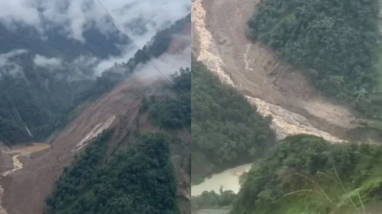 Water has accumulated in the Teesta and Chyakoong Rivers, but both rivers continue to flow