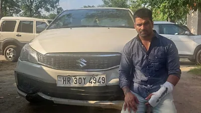 Kalyan Bainsla, the main suspect in a hit-and-run incident in Gurugram, along with his cousin