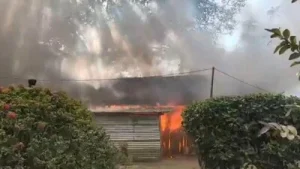 On Wednesday, at least 25 houses were set on fire in Kangpokpi district, Manipur