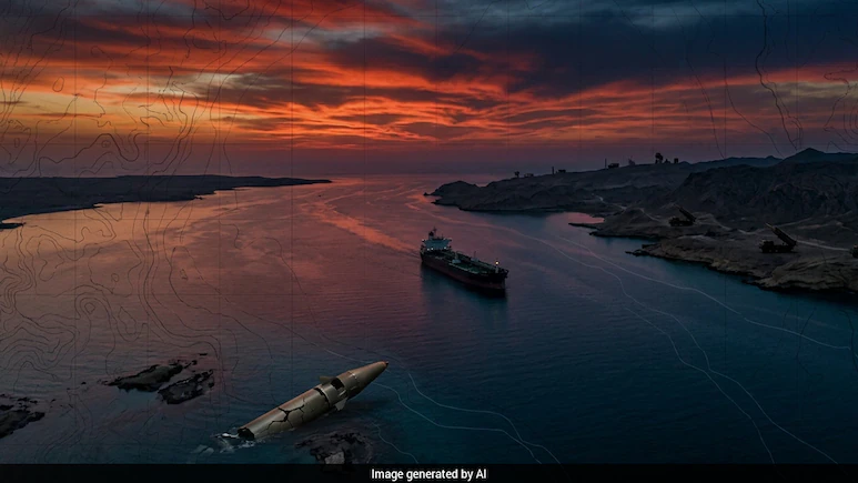 Two crew members were injured after an "unknown projectile" hit their tanker in the Strait