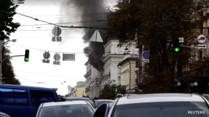 Russian Drone Hits Ukraine's Intelligence Service Headquarters In Kyiv