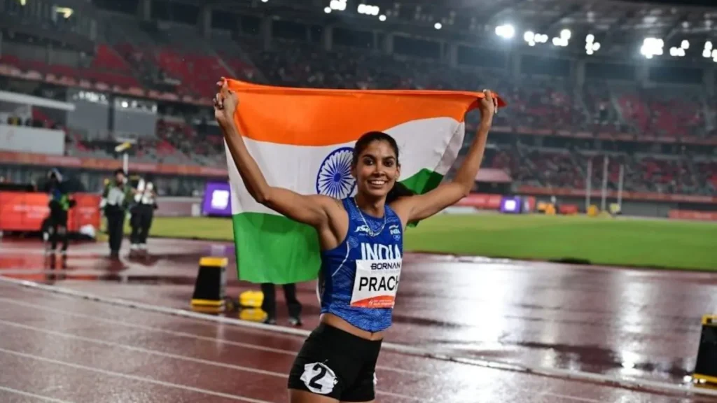 India's Prachi Choudhary won a bronze medal in women's 400m final at the Asian Games on Saturday