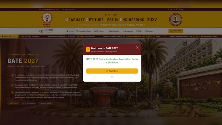 Earlier reporting noted: GATE 2027 Registration: The Indian Institute of Technology (IIT)