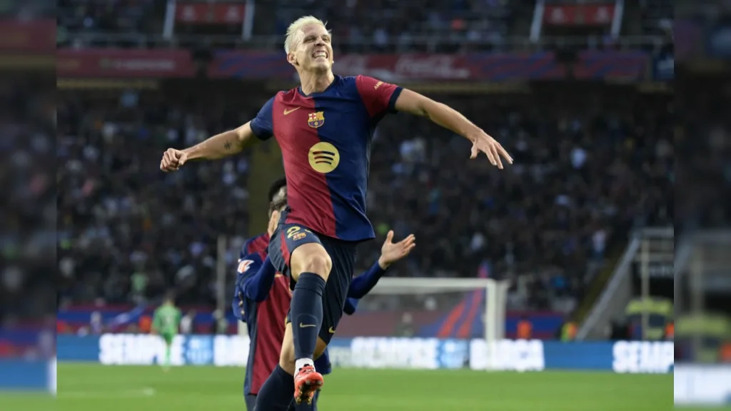 © AFP Barcelona midfielder Dani Olmo will miss Sunday's Clasico in La Liga against Real Madrid
