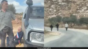 Israeli settlers on Saturday attacked a convoy of European diplomats and beat up a visiting