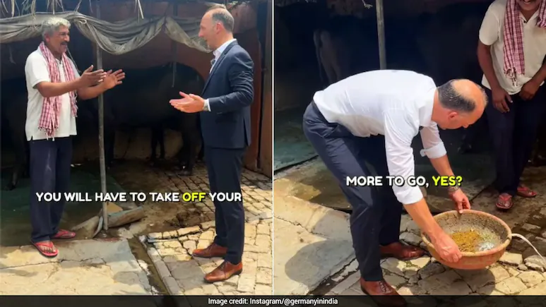 German Diplomat Visits Indian Village, Feeds Animals; Video Goes Viral — "Nice Initiative"