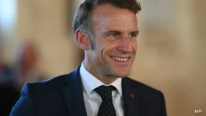 French President Emmanuel Macron on Sunday said "nothing justifies" the "unbridled" violence