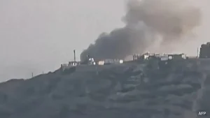 Two projectiles struck the airport in Yemen's port city of Aden on Friday night, according