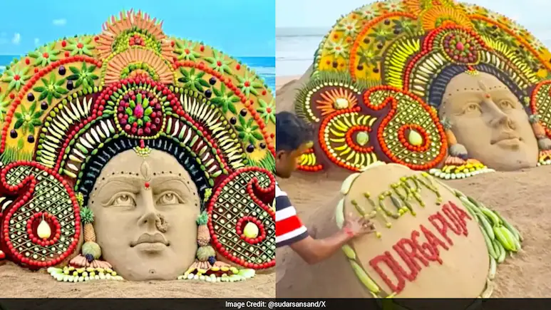 Renowned sand artist and Padma Shri awardee Sudarsan Pattnaik created a unique installation