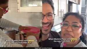 Through the video, Tanya captures her joy at receiving a Diwali gift from her parents in India