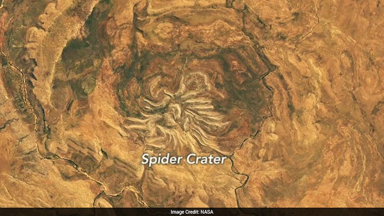 Known as Spider Crater, this geological feature was formed by a meteorite impact and shaped