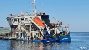 Three Indian nationals, rescued from the commercial vessel MV Royad Mammadov that came under