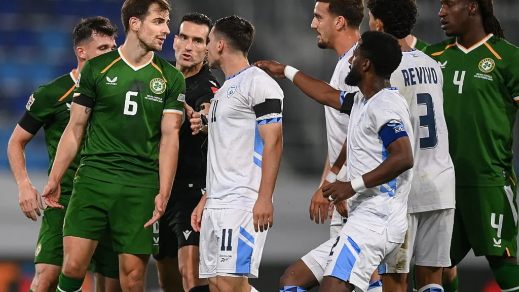 Israel's players wore black armbands in their Nations League draw against Ireland on Sunday