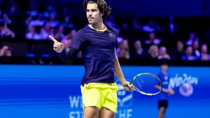Carlos Alcaraz won his opening match at the Vienna Open on Tuesday with a straight-sets victory