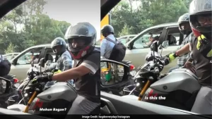 However, a traffic stop recently turned into a friendly conversation between a man and a biker