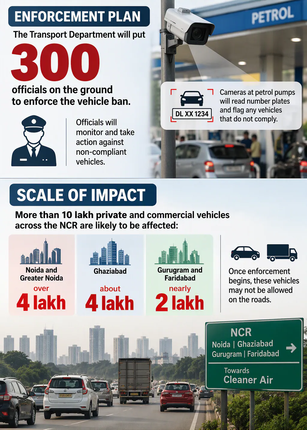Here's a look at which vehicles can enter the capital, which are banned, the exemptions