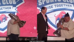 Nagaland Minister Temjen Imna Along shared a lighthearted moment with the Indian Football