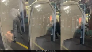 One of those men wielded a machete-style blade; the men lunged and slashed at each other