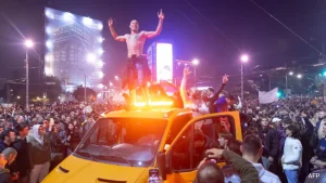 During his speech to supporters, Vucic said preliminary figures suggested the student movement