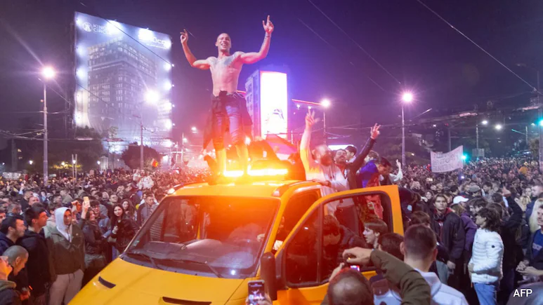 During his speech to supporters, Vucic said preliminary figures suggested the student movement