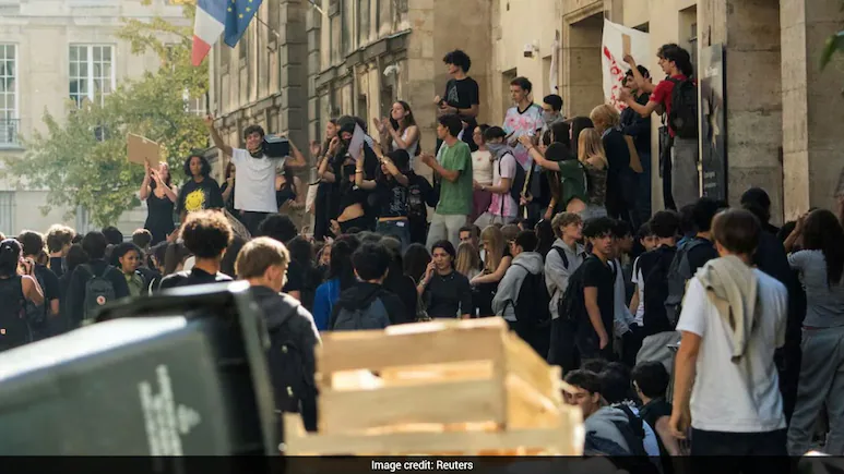 France is witnessing nationwide student protests today over overcrowded classrooms, poor school
