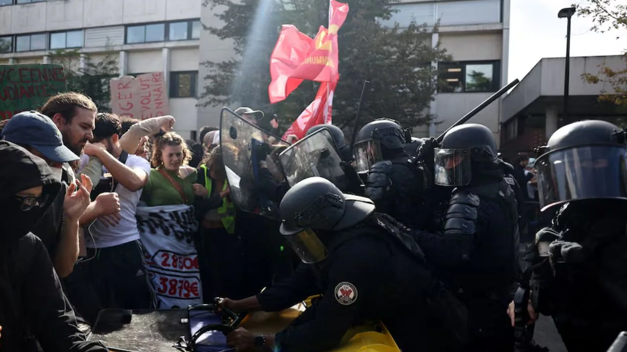 France is witnessing nationwide student protests today over overcrowded classrooms, poor school