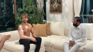Bollywood actor Tiger Shroff was seen with bandages on his chest and left arm when Maharashtra